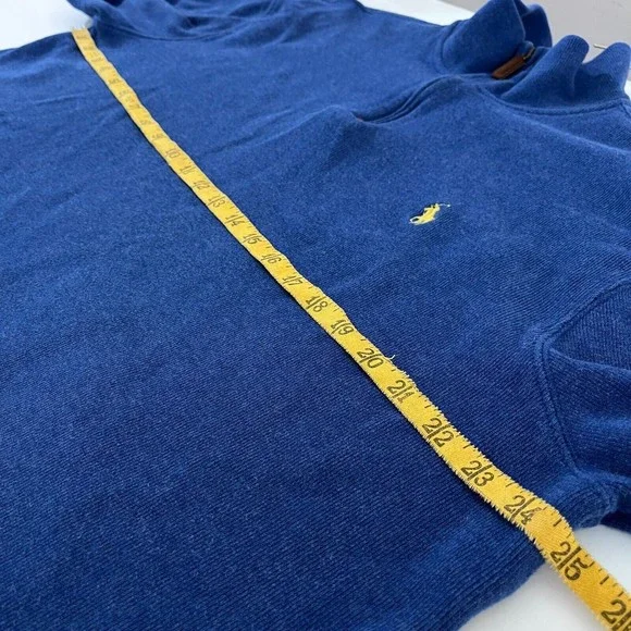 Polo Ralph Lauren Mens 1/4 Zip Pullover Extra Large XL Royal Blue Cotton Thick - Picture 10 of 11